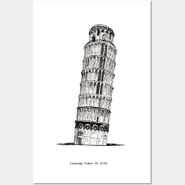 Leaning Tower of PISA Italy Pen And Ink Illustration Wall Art by Wall-Art-Sketch